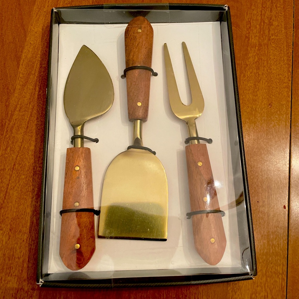Stainless steel and Wood Cheese Knife Set